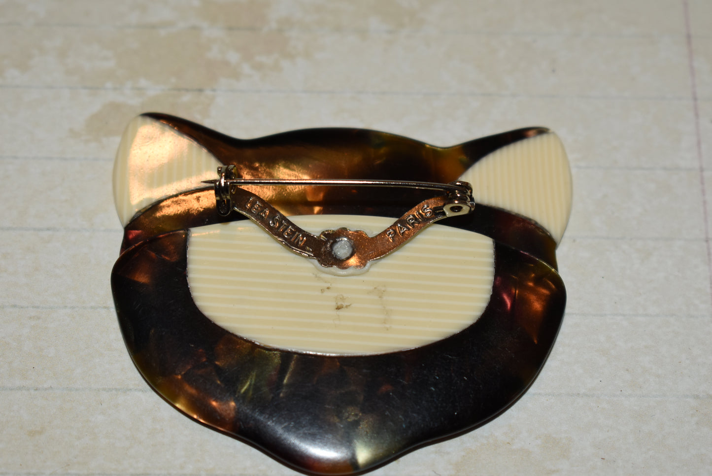 Lea Stein Cat Brooch - Gorgeous Paris Vintage Signed Attila Cat Brooch