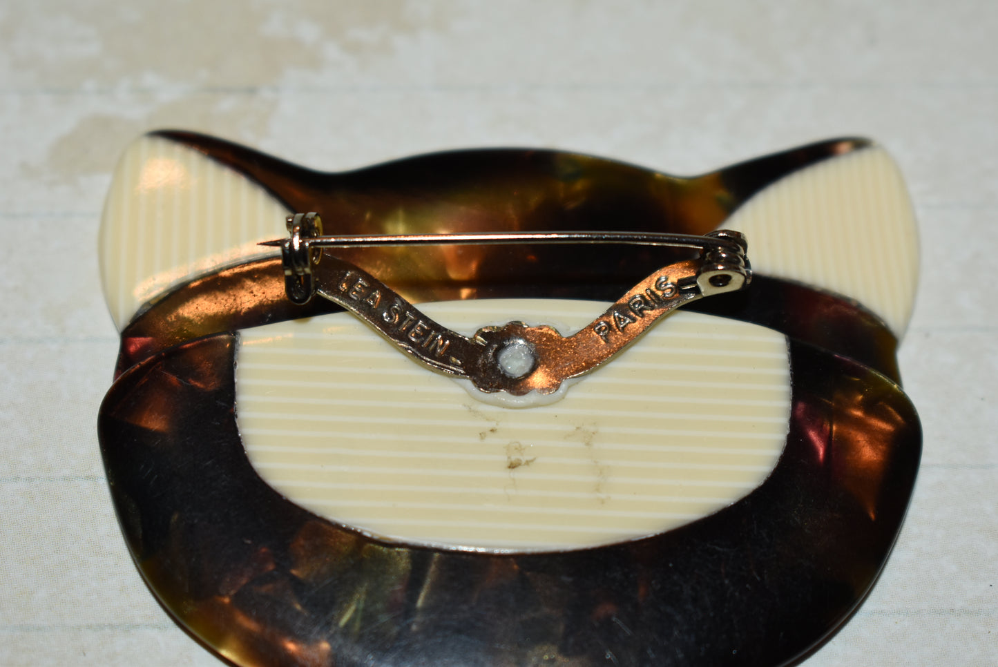 Lea Stein Cat Brooch - Gorgeous Paris Vintage Signed Attila Cat Brooch