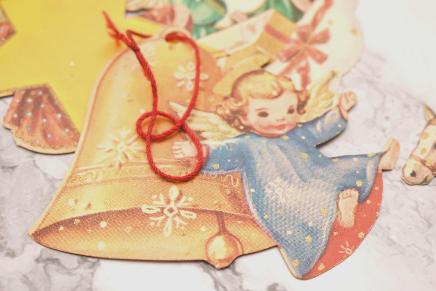Antique Christmas Tree Decorations - Gorgeous Collection of 1940s Five Matching Angels