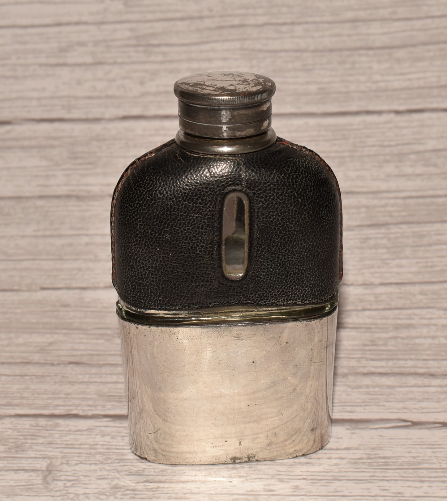 Antique Hip Flask with Inbuilt Cup