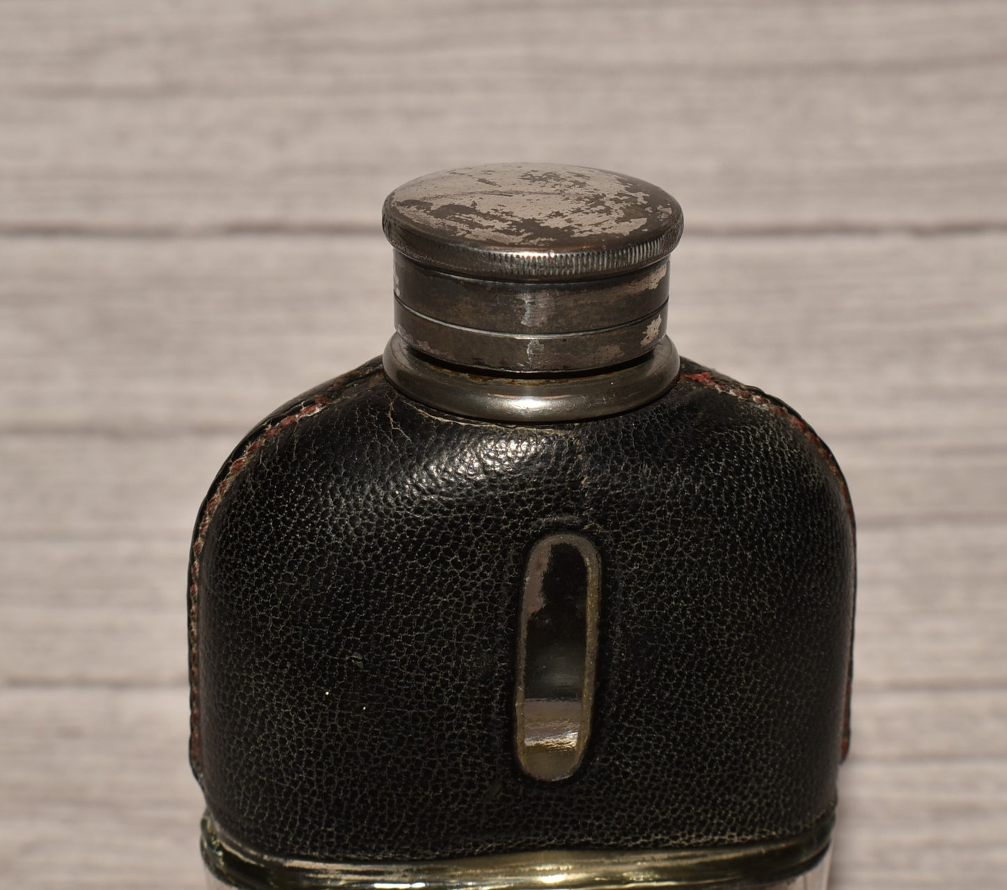 Antique Hip Flask with Inbuilt Cup