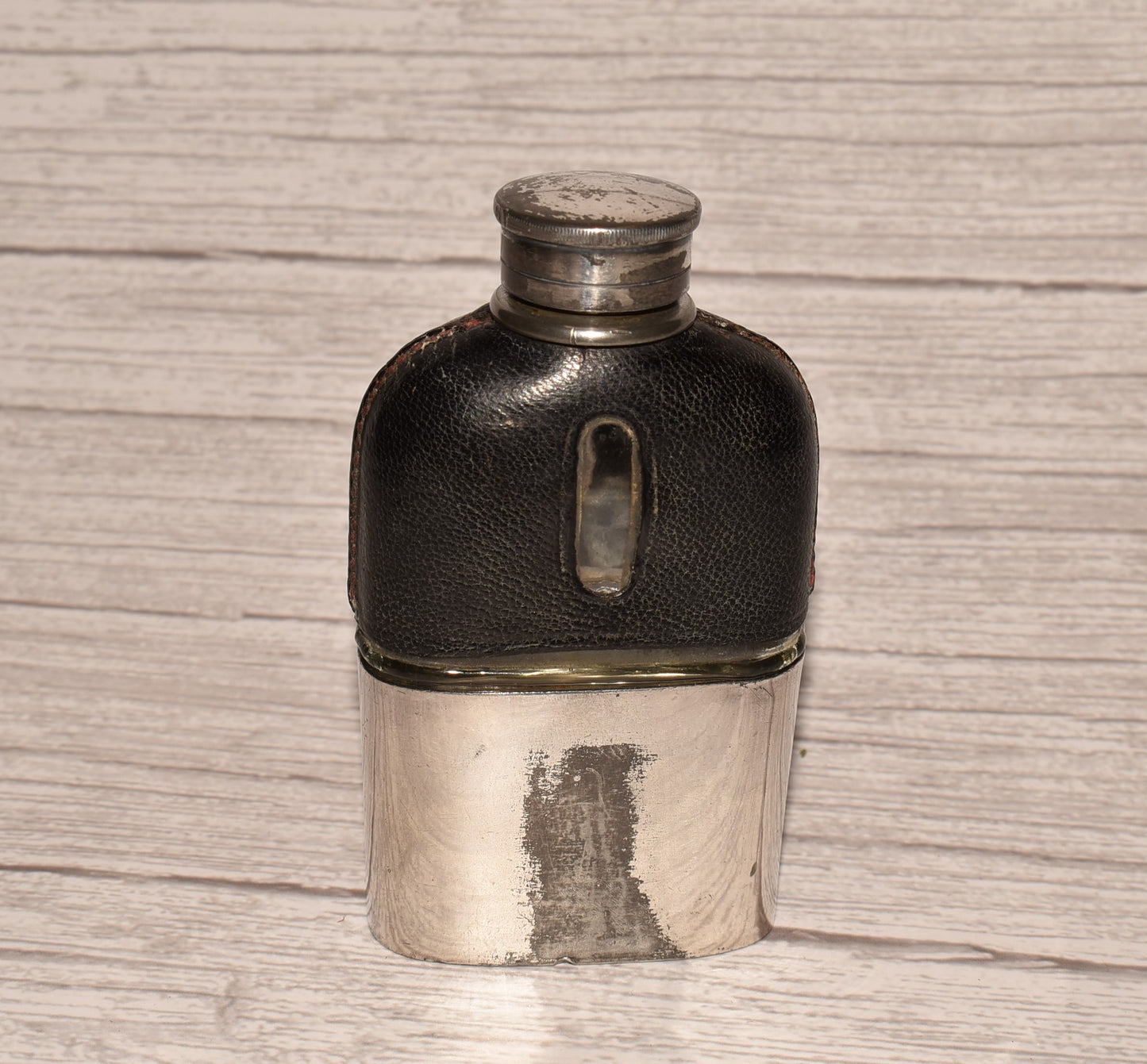 Antique Hip Flask with Inbuilt Cup