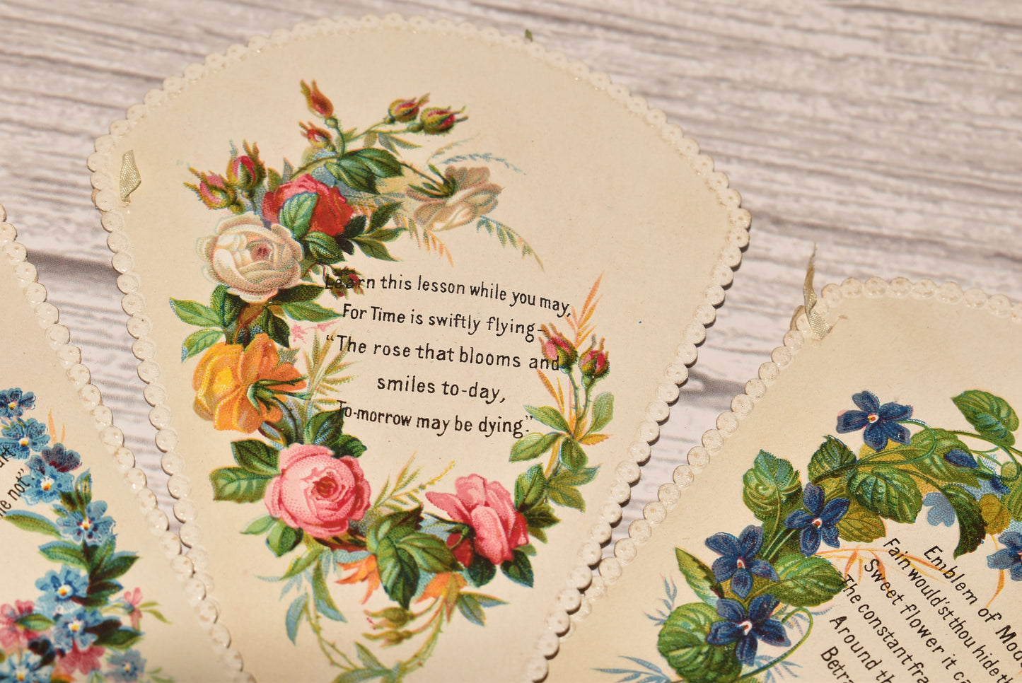 Antique Victorian Birthday Card - Stunning Multi Page Fan Romantic Card