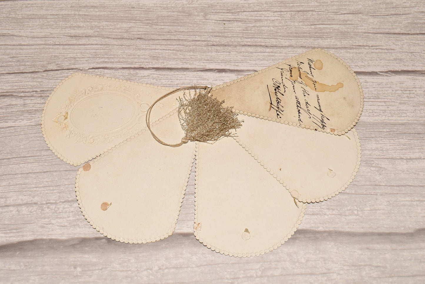 Antique Victorian Birthday Card - Stunning Multi Page Fan Romantic Card