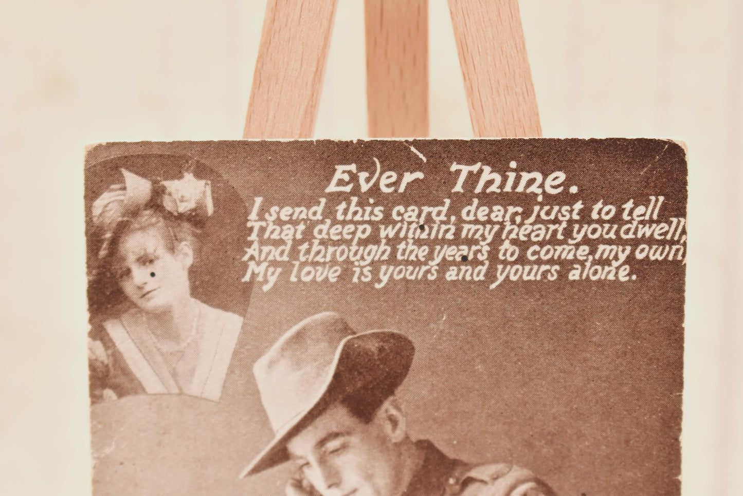 World War 1 Postcard - Gorgeous Romantic Soldier Verse "Ever Thine"
