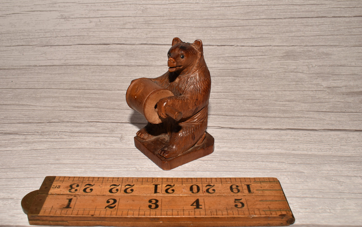 Carved Bear Thread Holder - Beautiful Victorian Black Forest Spool Reel Novelty Grand Tour