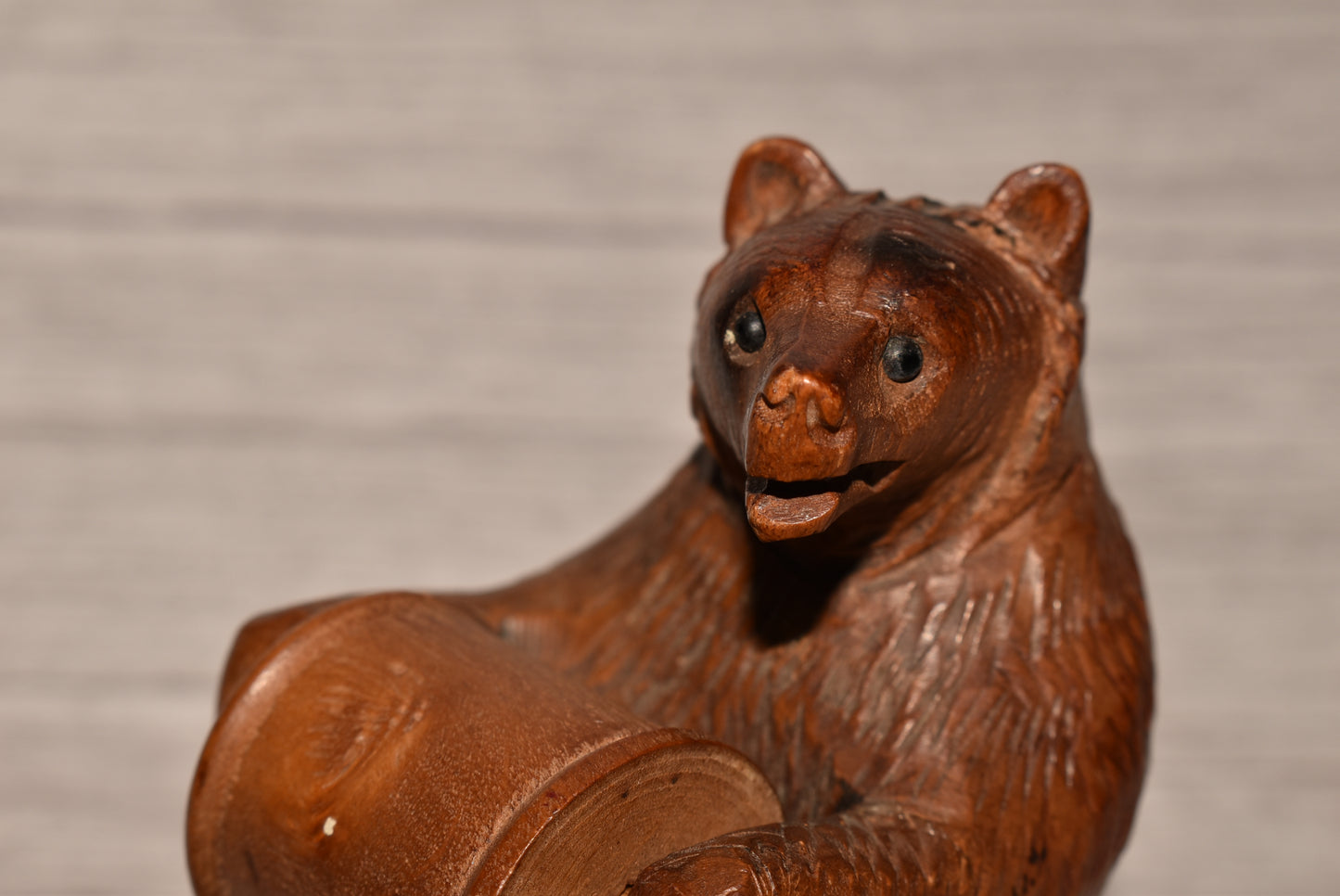 Carved Bear Thread Holder - Beautiful Victorian Black Forest Spool Reel Novelty Grand Tour