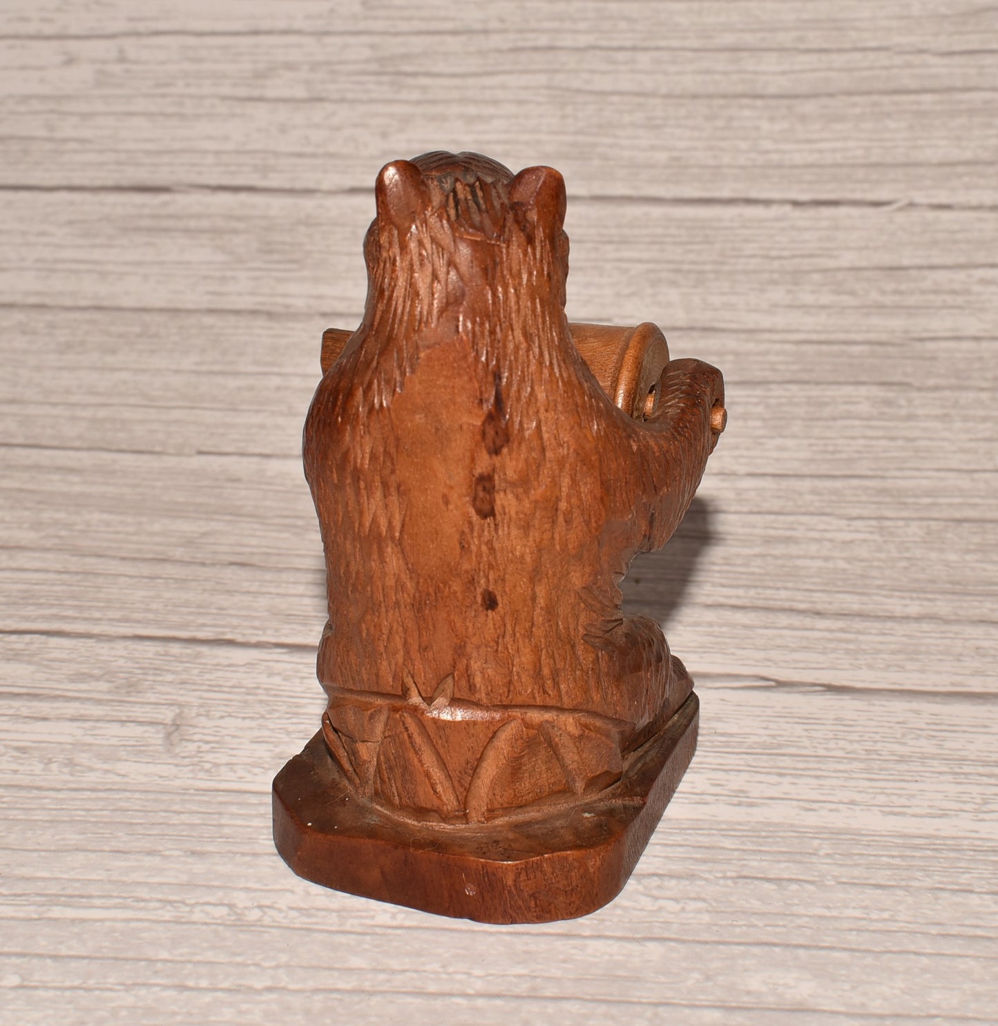 Carved Bear Thread Holder - Beautiful Victorian Black Forest Spool Reel Novelty Grand Tour