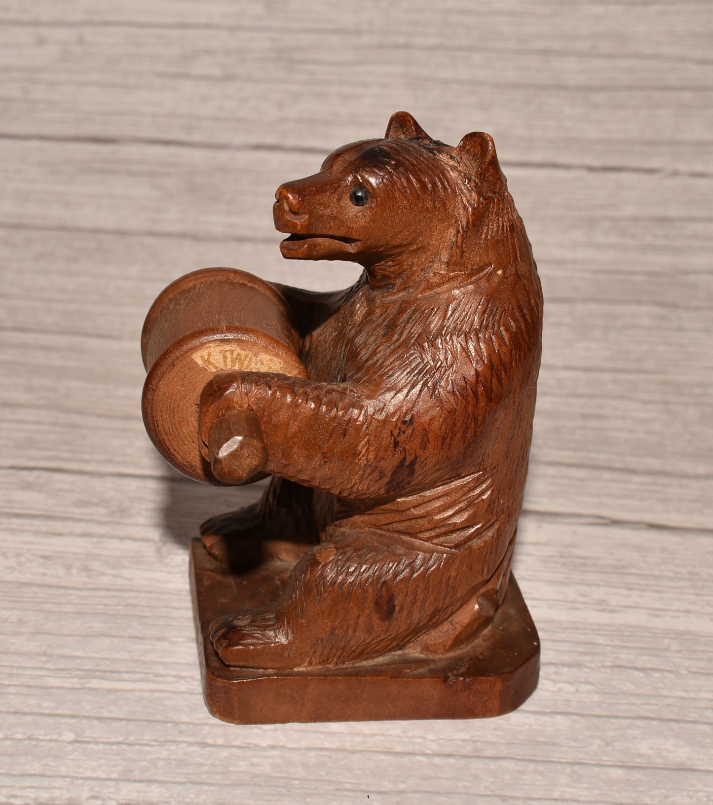Carved Bear Thread Holder - Beautiful Victorian Black Forest Spool Reel Novelty Grand Tour