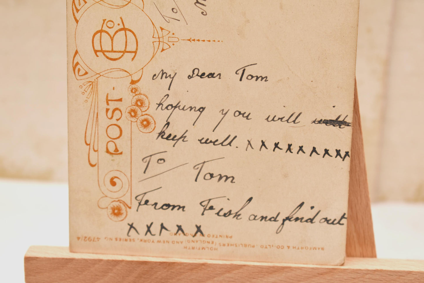 World War 1 Postcard - Charming Scot Romantic Soldier Verse "My Ain Folk Auld Lang Syne" 1915