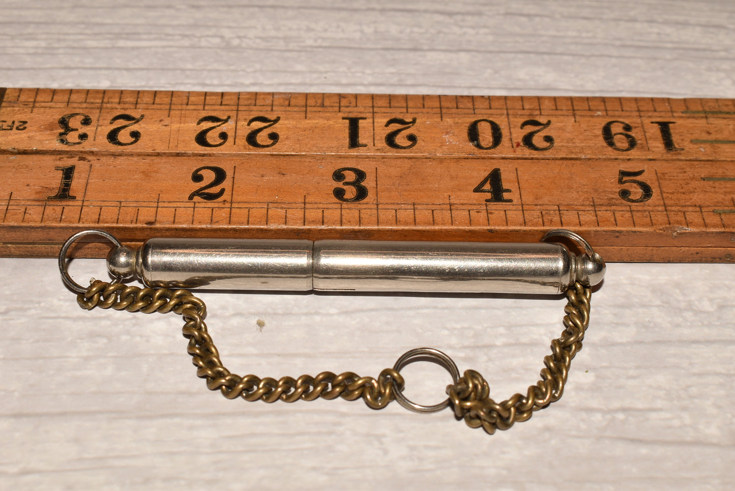 Antique Acme Whistle - Wonderful Patented Cased Sports/Hunting Whistle with Chain