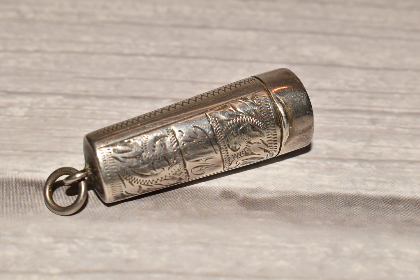 Antique Silver Needle Case - Gorgeous Edwardian 1911 Hallmarked Lidded Case for Cheroot/Chatelaine