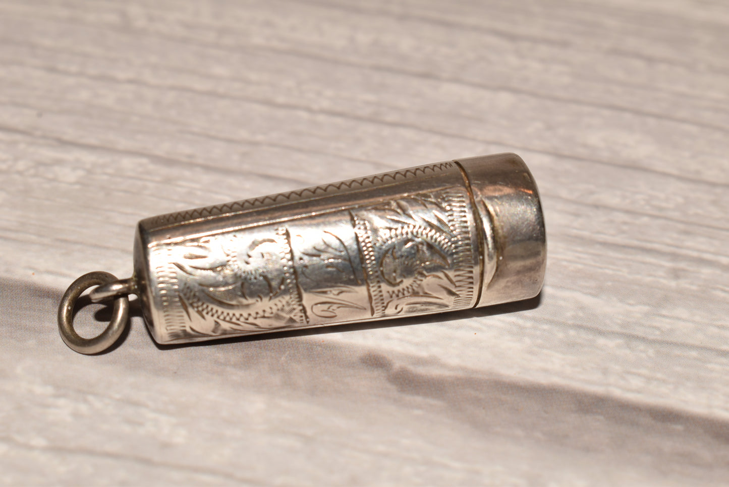 Antique Silver Needle Case - Gorgeous Edwardian 1911 Hallmarked Lidded Case for Cheroot/Chatelaine