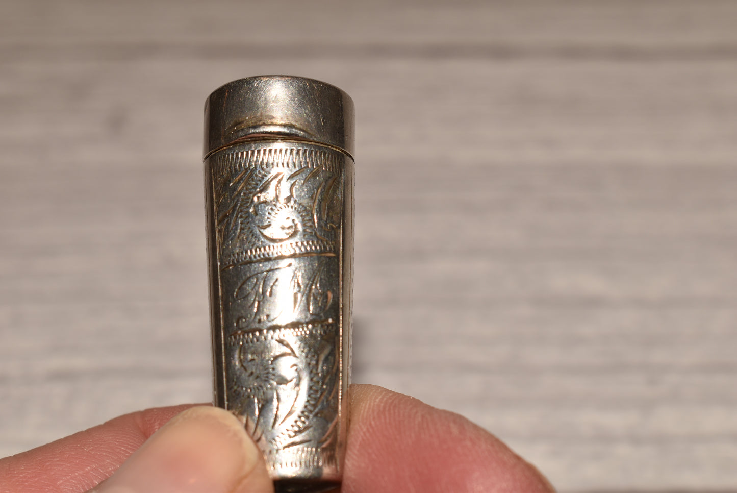 Antique Silver Needle Case - Gorgeous Edwardian 1911 Hallmarked Lidded Case for Cheroot/Chatelaine