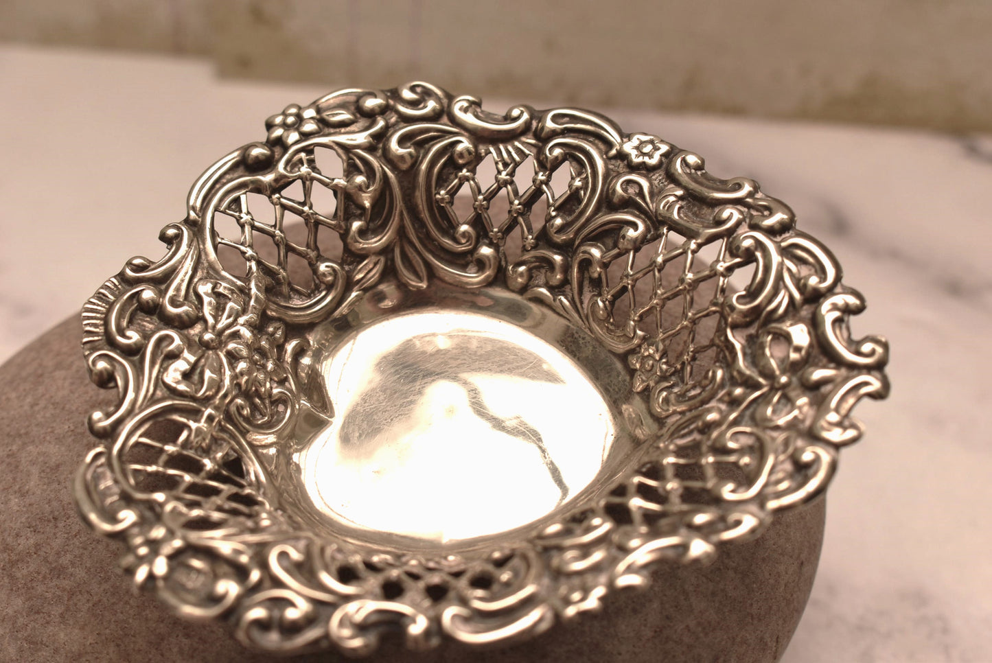 Pair of Silver Victorian Dishes - Stunning Heart Shaped 1897 Henry Matthews Bon Bon Trays