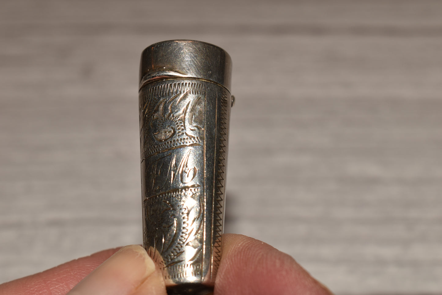 Antique Silver Needle Case - Gorgeous Edwardian 1911 Hallmarked Lidded Case for Cheroot/Chatelaine