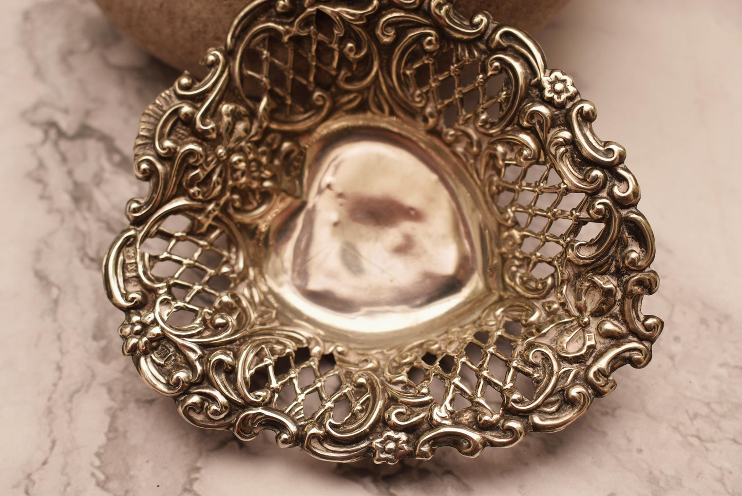 Pair of Silver Victorian Dishes - Stunning Heart Shaped 1897 Henry Matthews Bon Bon Trays