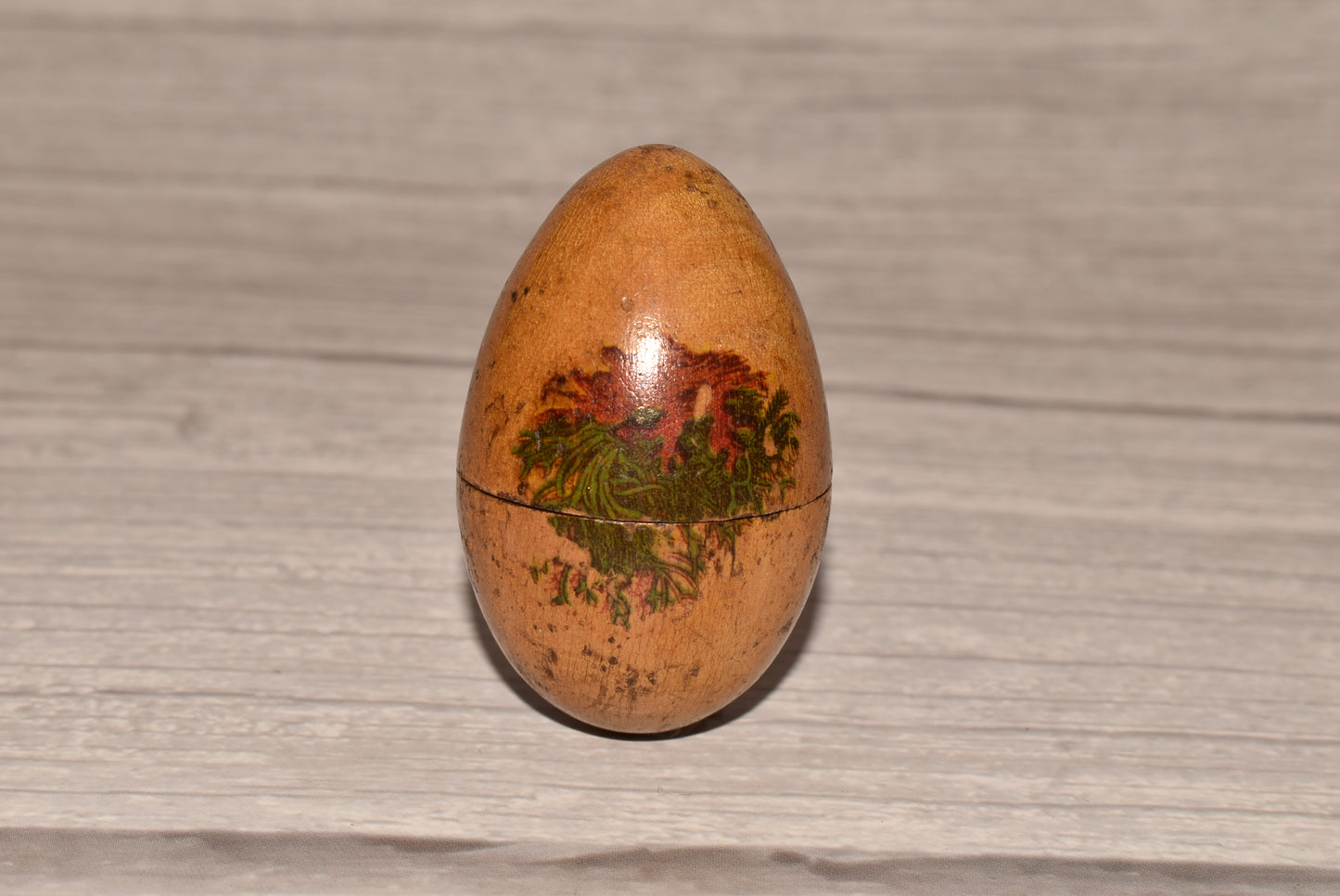 Antique Mauchline Thimble Etui with Charles Horner Thimble - Gorgeous Wooden Egg Secret Box