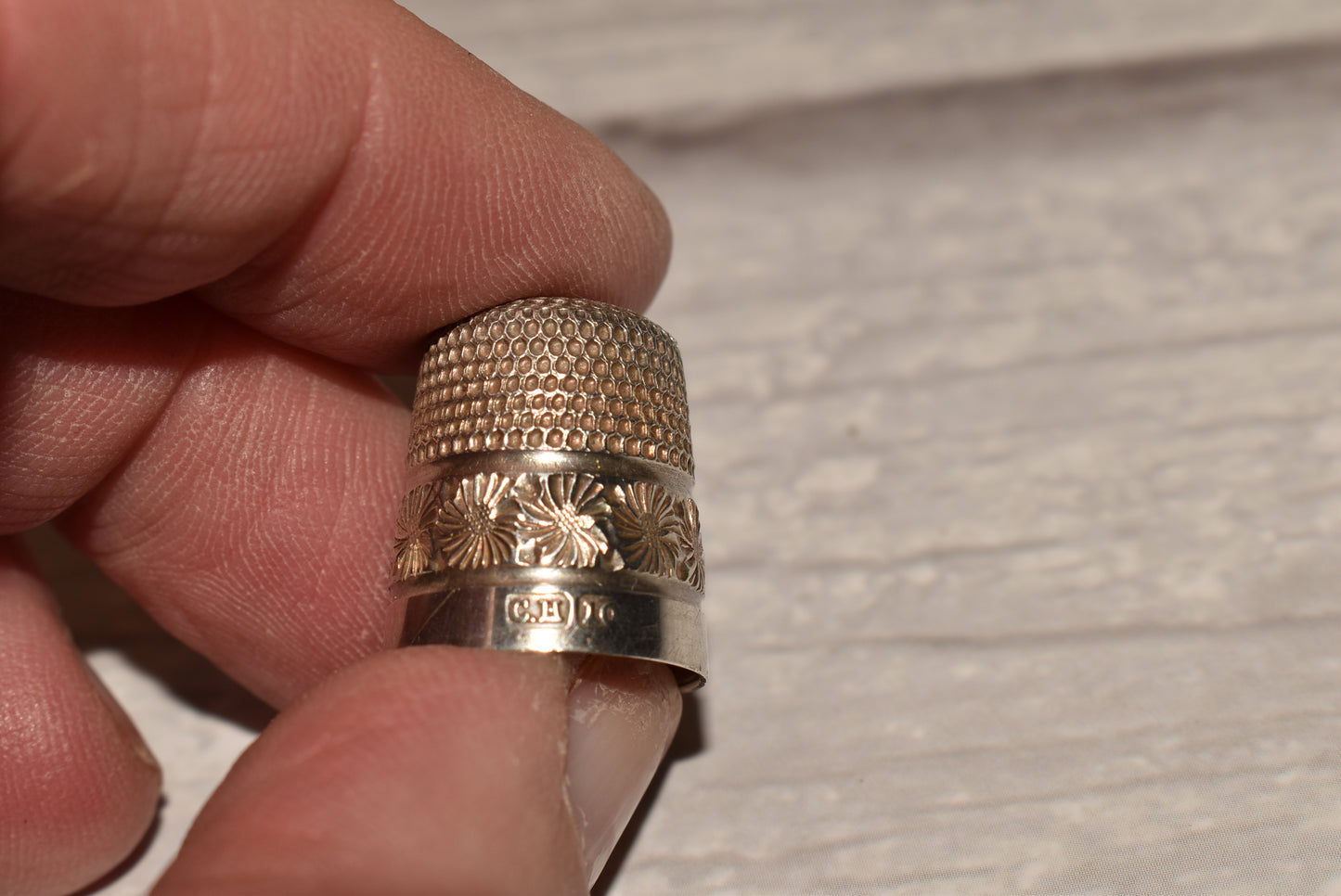 Antique Mauchline Thimble Etui with Charles Horner Thimble - Gorgeous Wooden Egg Secret Box