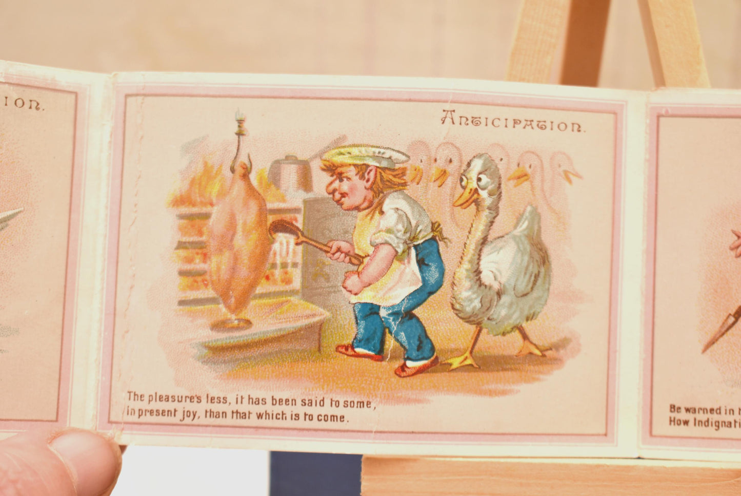 Antique Victorian Christmas Book Card - Gorgeous Our Goose A Christmas Legend 1860s