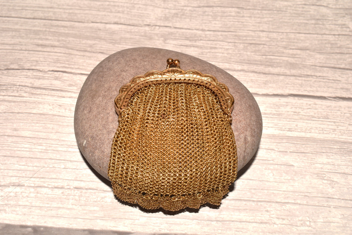 Victorian Gilt Mesh Purse - Beautiful Antique Chain Mail Coin Purse