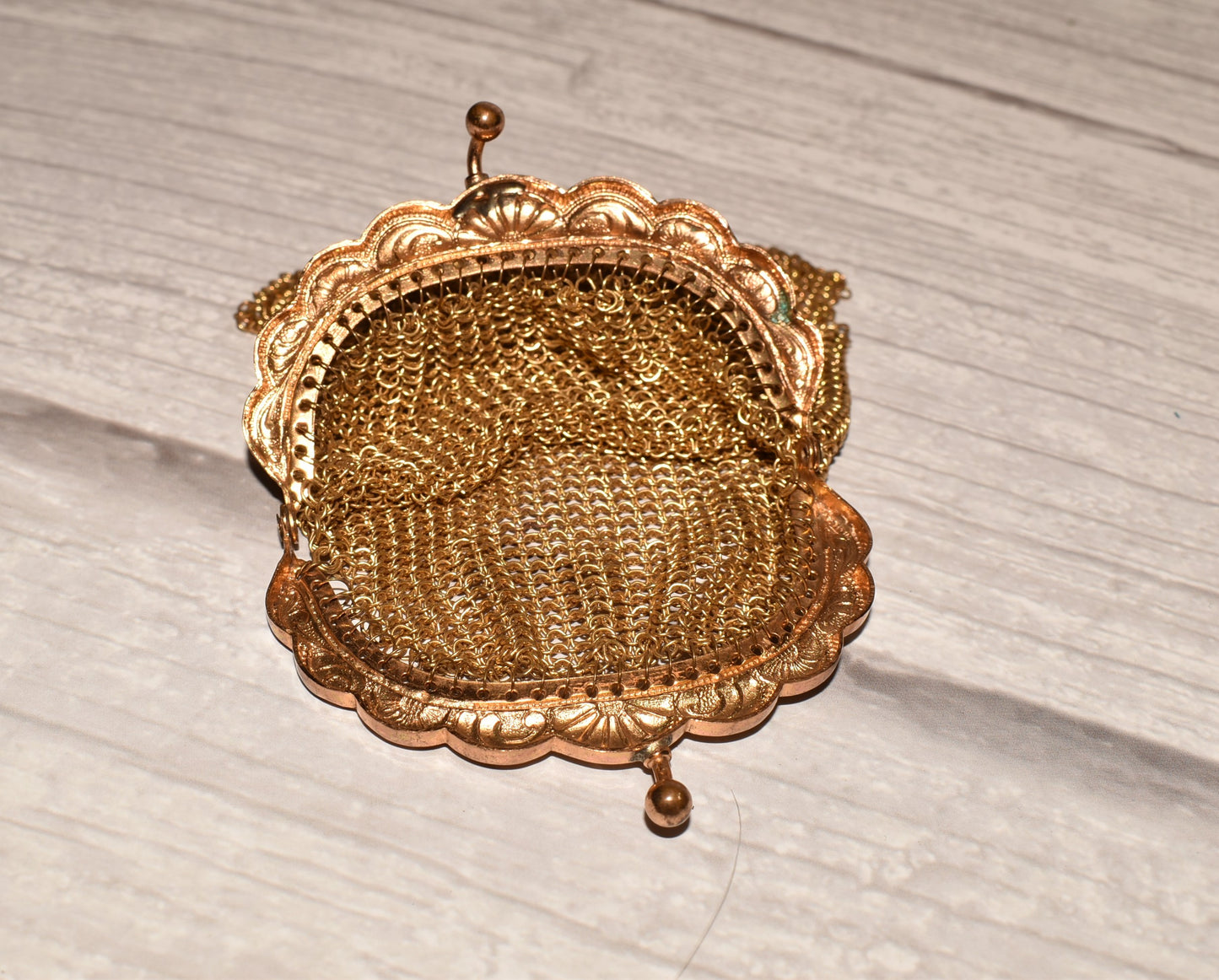 Victorian Gilt Mesh Purse - Beautiful Antique Chain Mail Coin Purse
