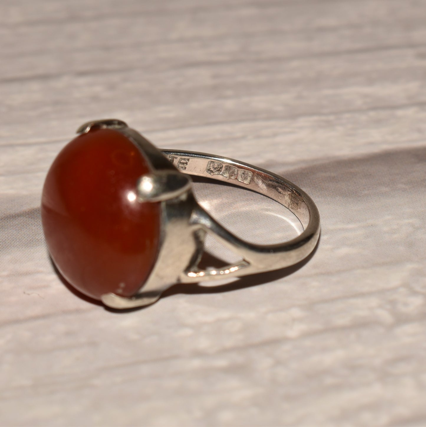 Silver Carnelian Ring - Gorgeous 1962 Thomas Kerr Ebbutt Edinburgh Silver Size Q