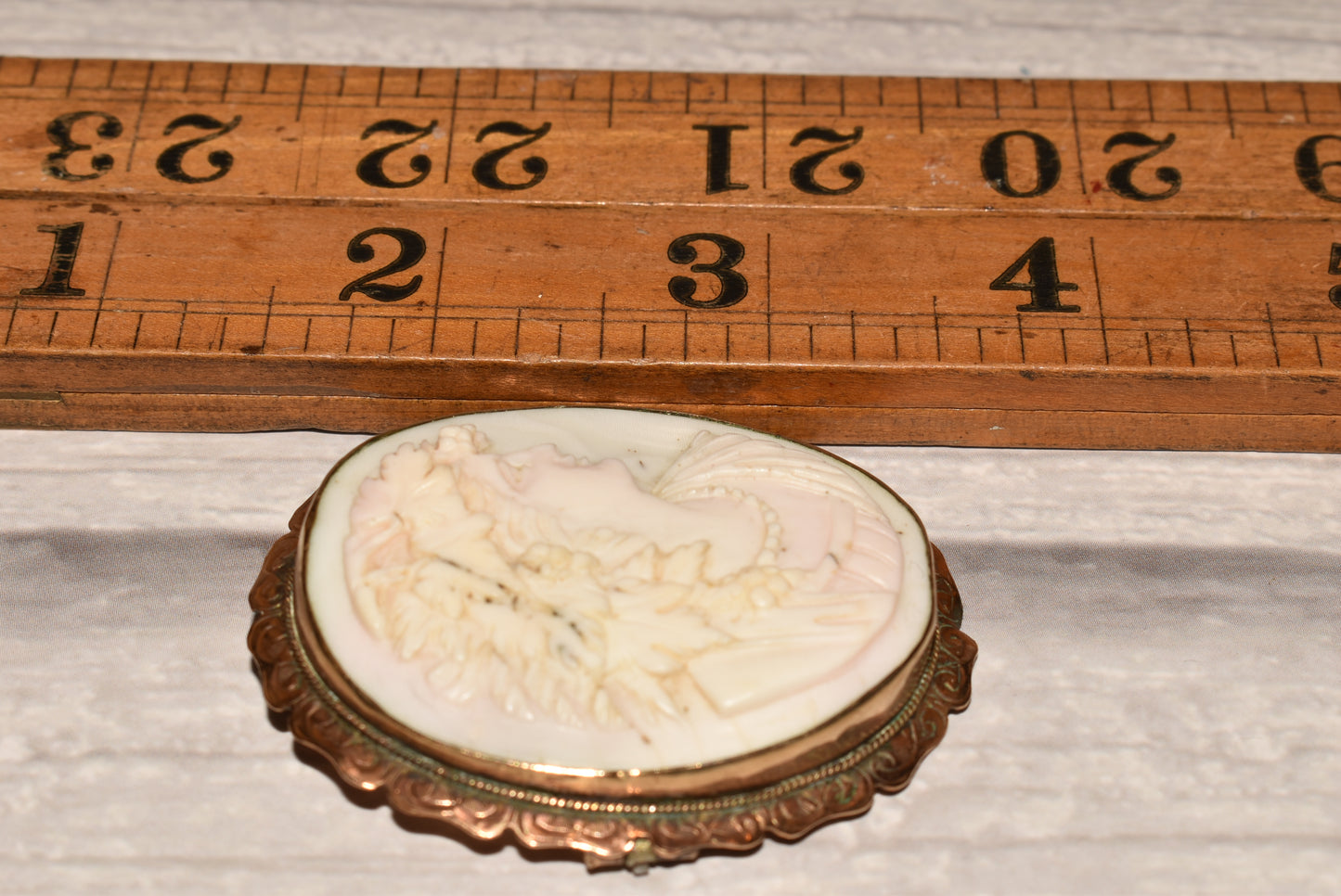 Stunning Victorian Cameo - Large Classical Bacchanalian Goddess with Vines and Grapes Pendant or Brooch