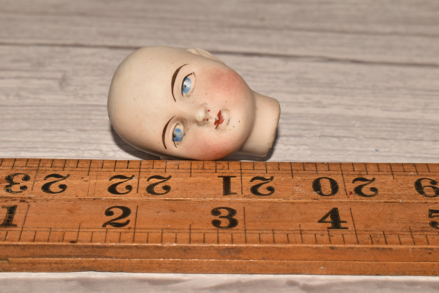 Victorian Doll Head - Beautiful Porcelain Head with Blue Eyes