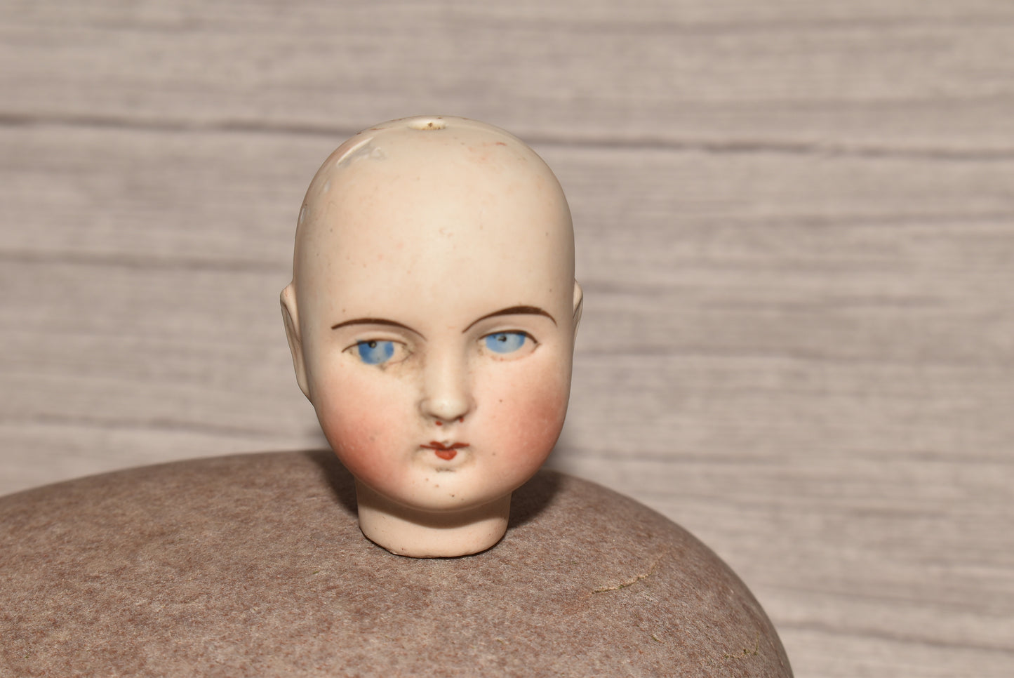 Victorian Doll Head - Beautiful Porcelain Head with Blue Eyes
