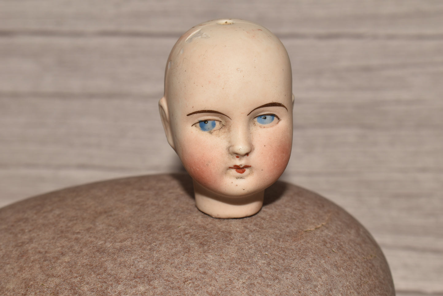 Victorian Doll Head - Beautiful Porcelain Head with Blue Eyes