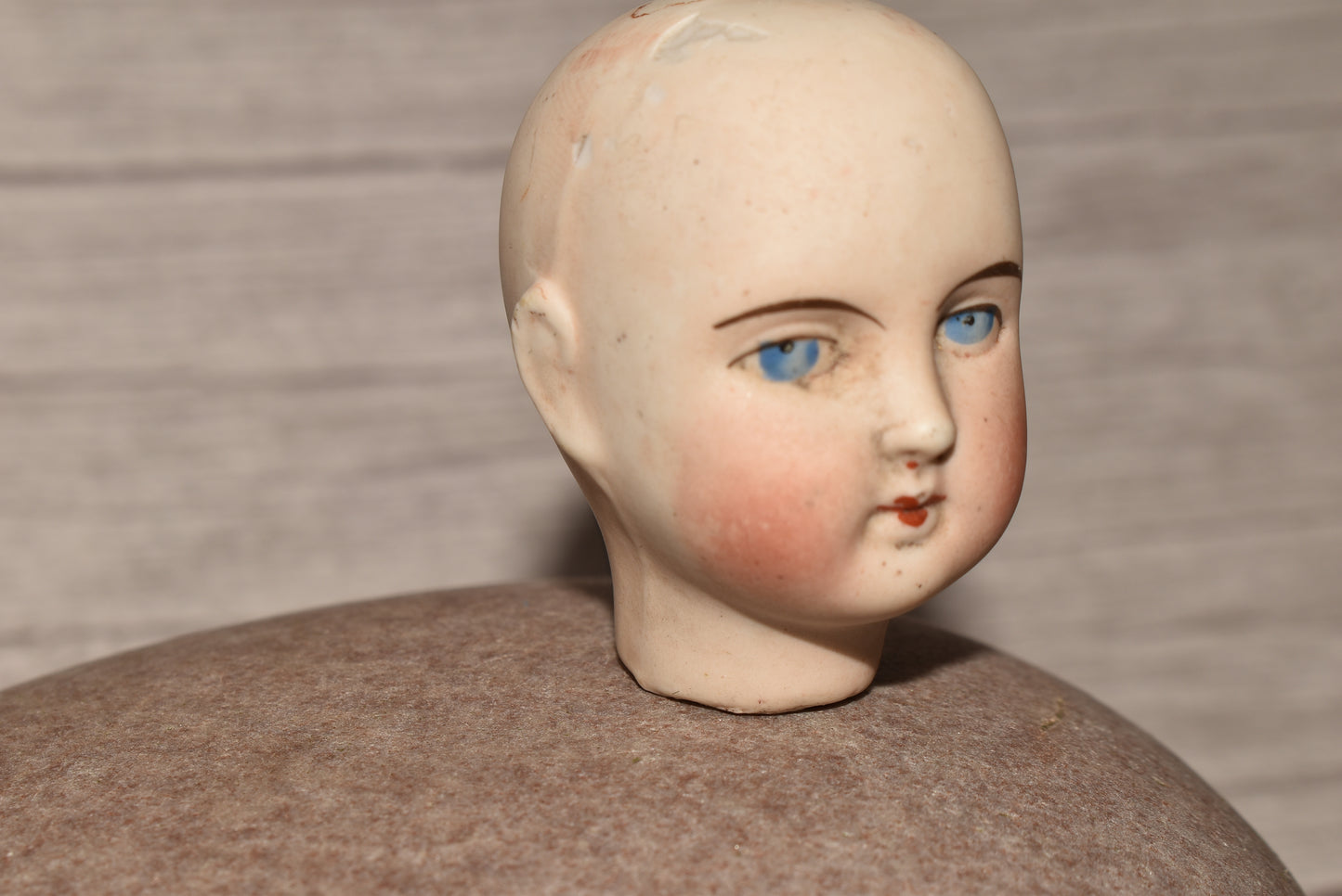 Victorian Doll Head - Beautiful Porcelain Head with Blue Eyes