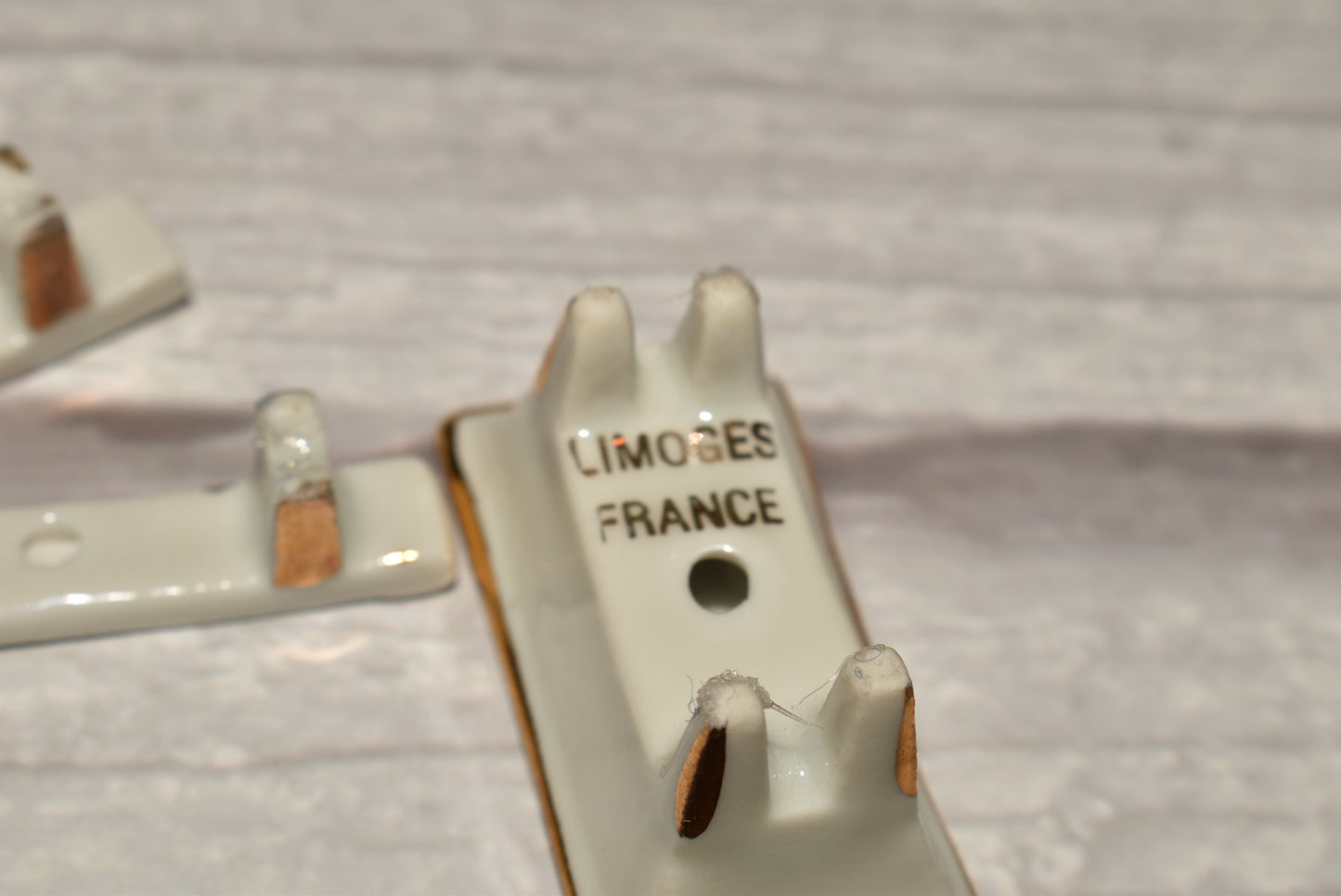 Limoges Doll House Furniture - Beautiful French Porcelain Miniature Table and Benches