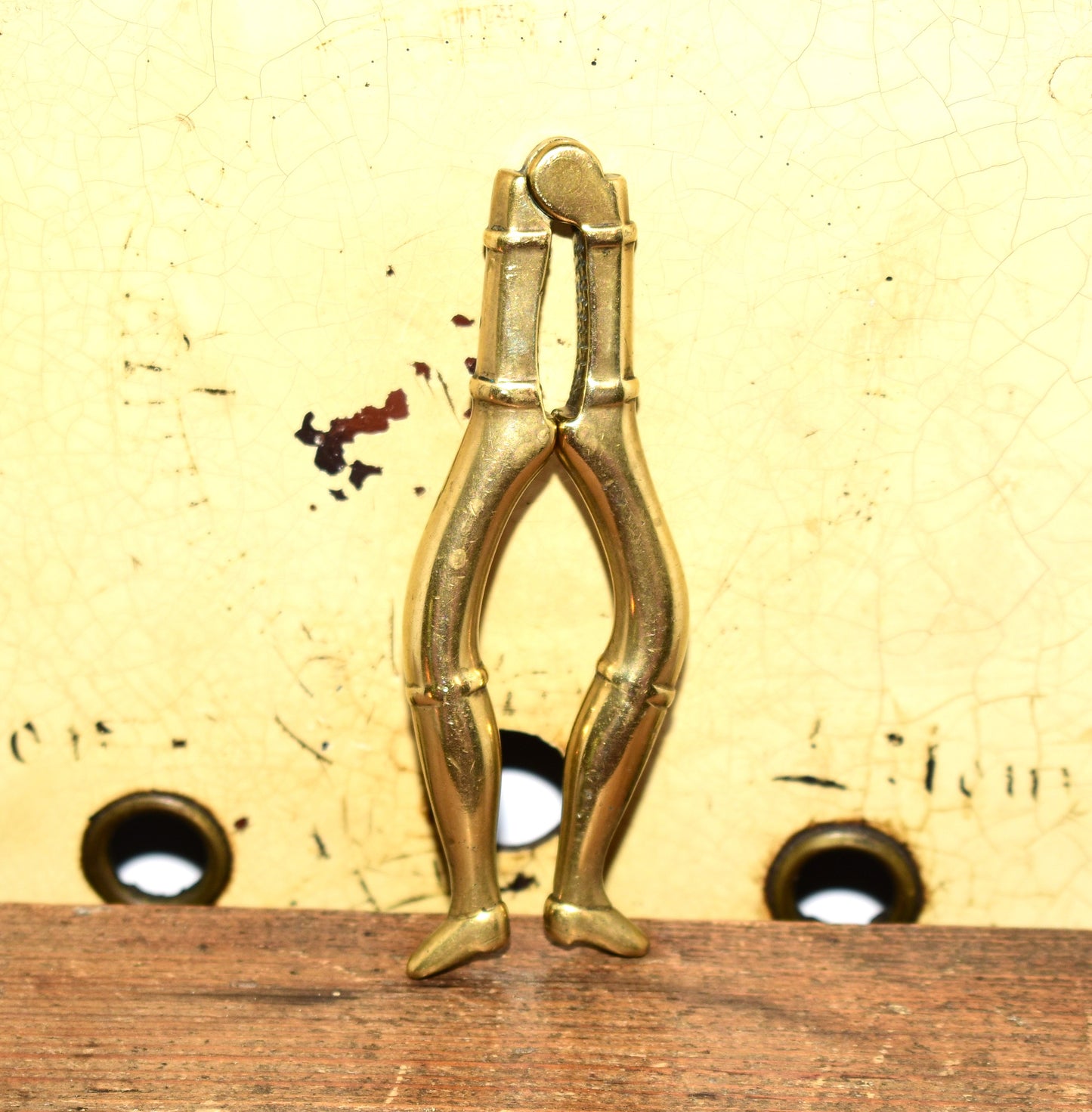 Rare Antique Solid Brass 'Naughty Nellie' Ladies Legs Nutcracker with Pointed Shoes Victorian Novelty