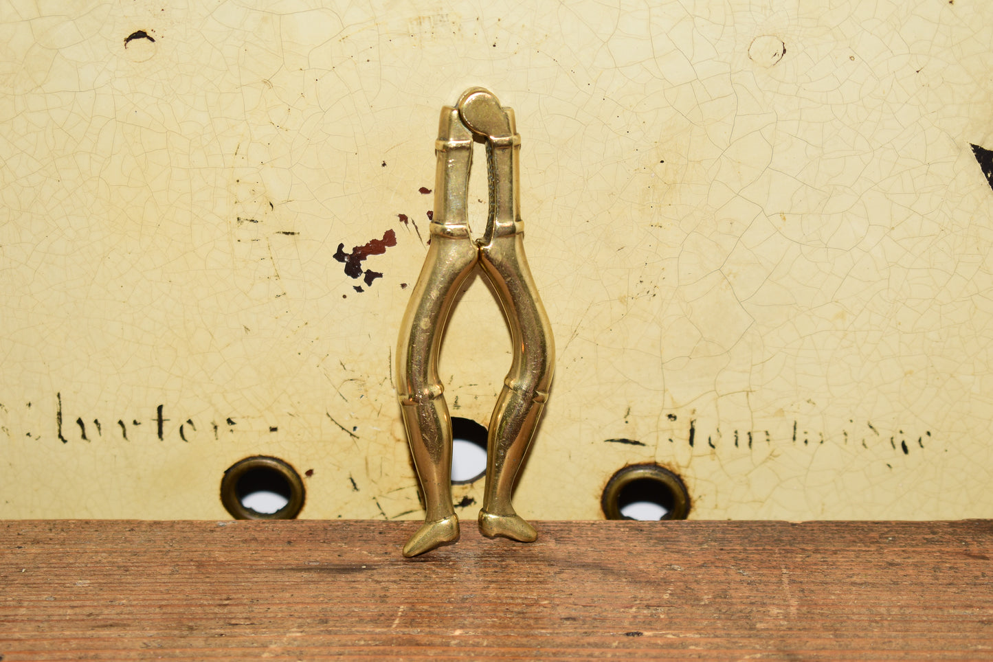 Rare Antique Solid Brass 'Naughty Nellie' Ladies Legs Nutcracker with Pointed Shoes Victorian Novelty