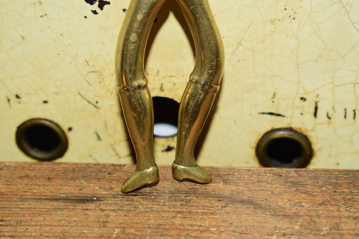 Rare Antique Solid Brass 'Naughty Nellie' Ladies Legs Nutcracker with Pointed Shoes Victorian Novelty