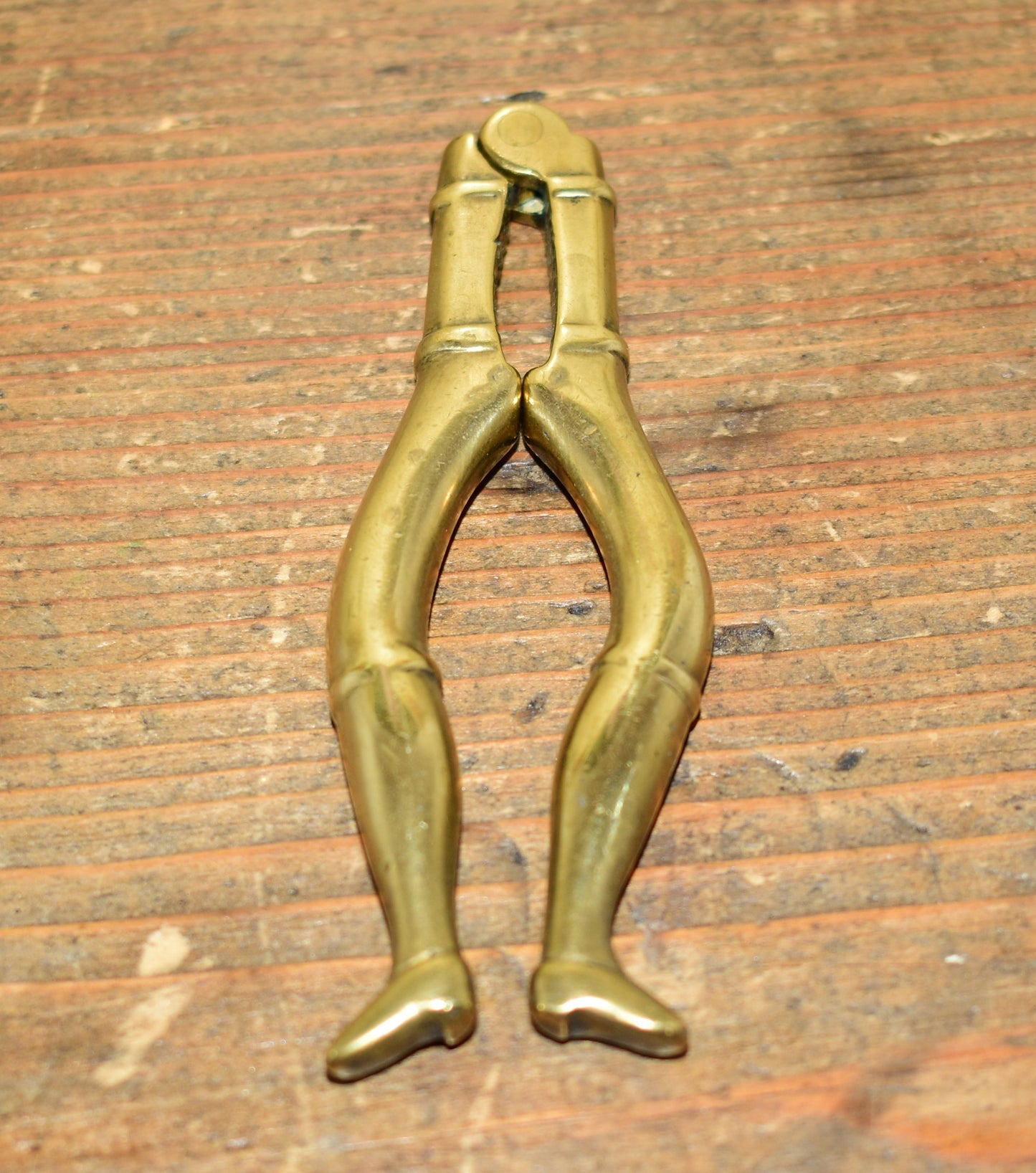 Rare Antique Solid Brass 'Naughty Nellie' Ladies Legs Nutcracker with Pointed Shoes Victorian Novelty
