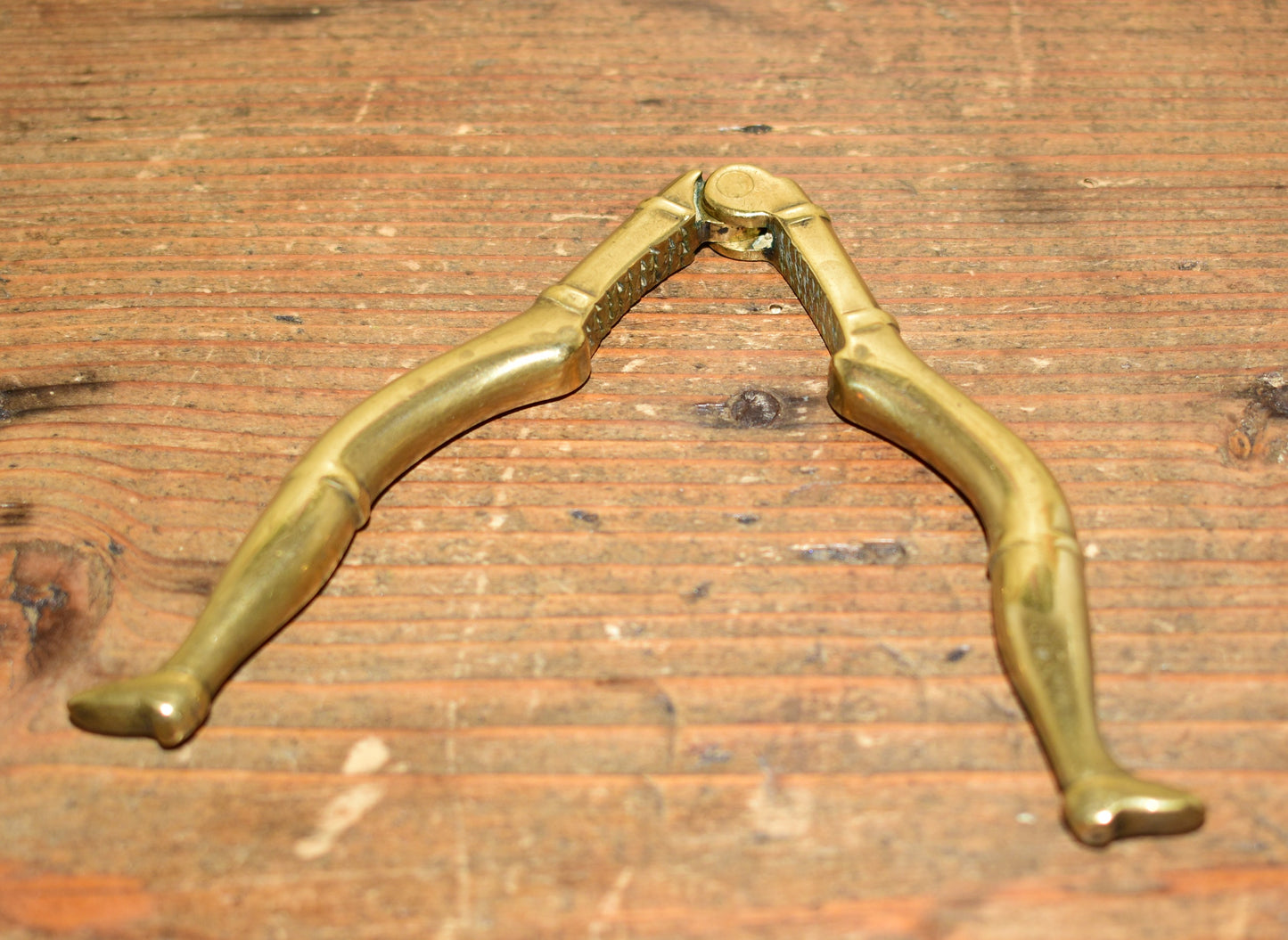 Rare Antique Solid Brass 'Naughty Nellie' Ladies Legs Nutcracker with Pointed Shoes Victorian Novelty