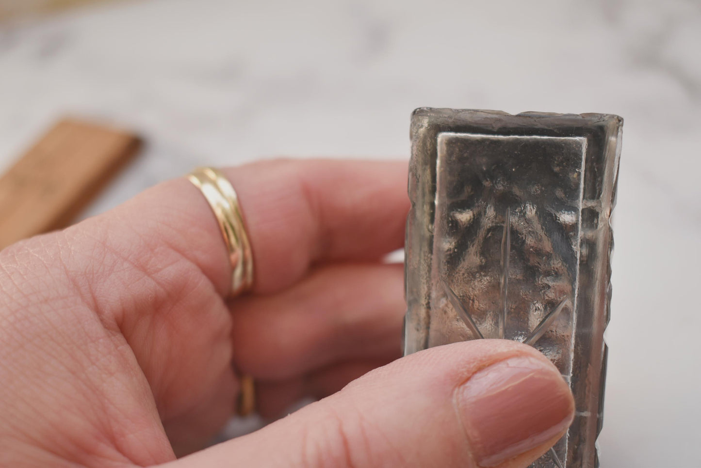 Antique Silver Topped Glass Box - Gorgeous Art Nouveau Lady Embossed Sterling Lid