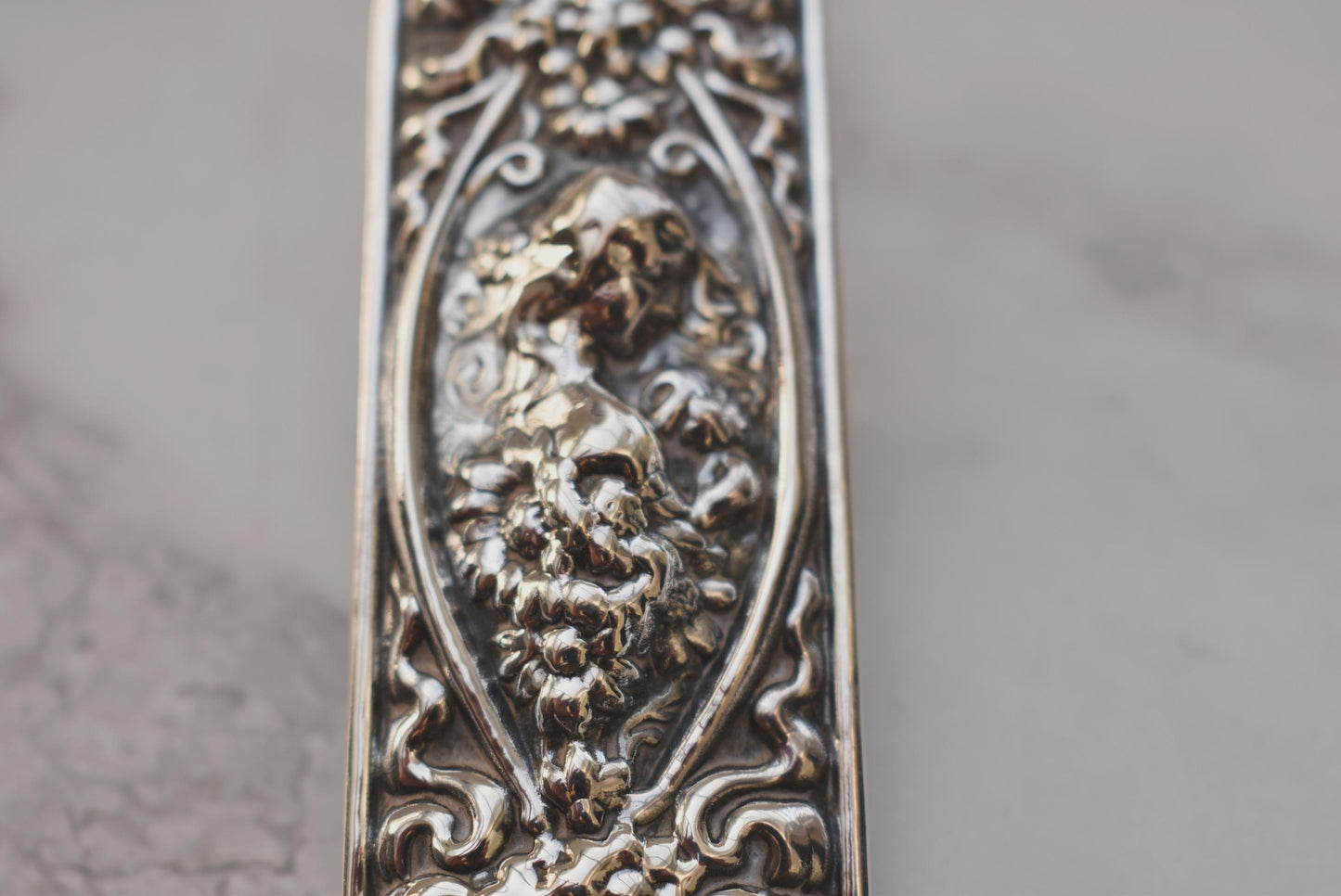 Antique Silver Topped Glass Box - Gorgeous Art Nouveau Lady Embossed Sterling Lid