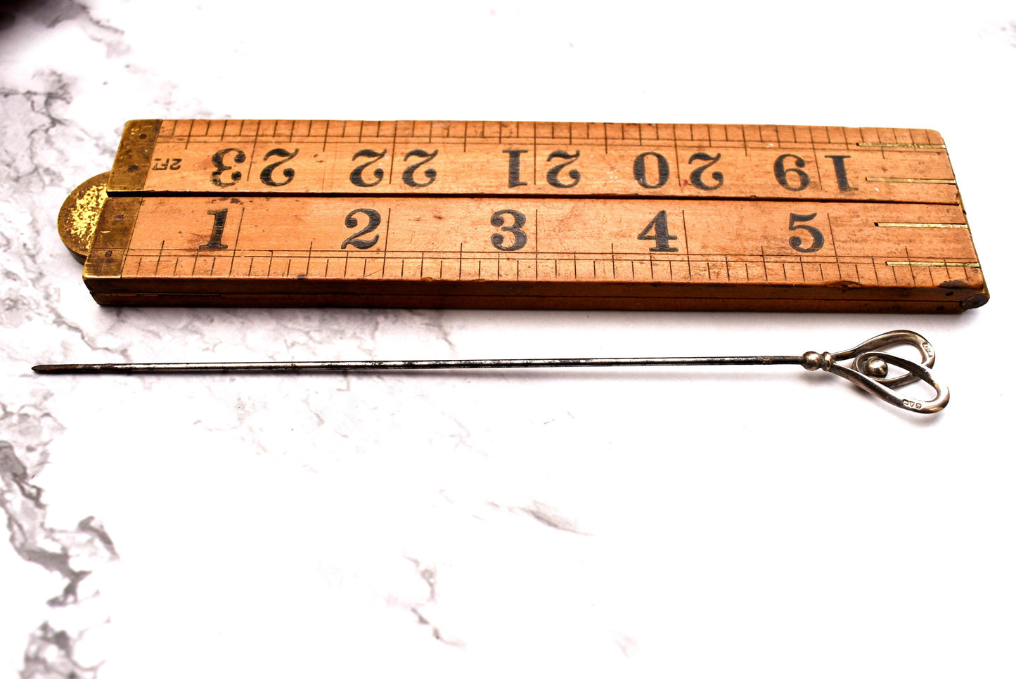 Antique Charles Horner Heart Hat Pin - Gorgeous Hallmarked 1908 Large Art Nouveau Design Edwardian Accessory