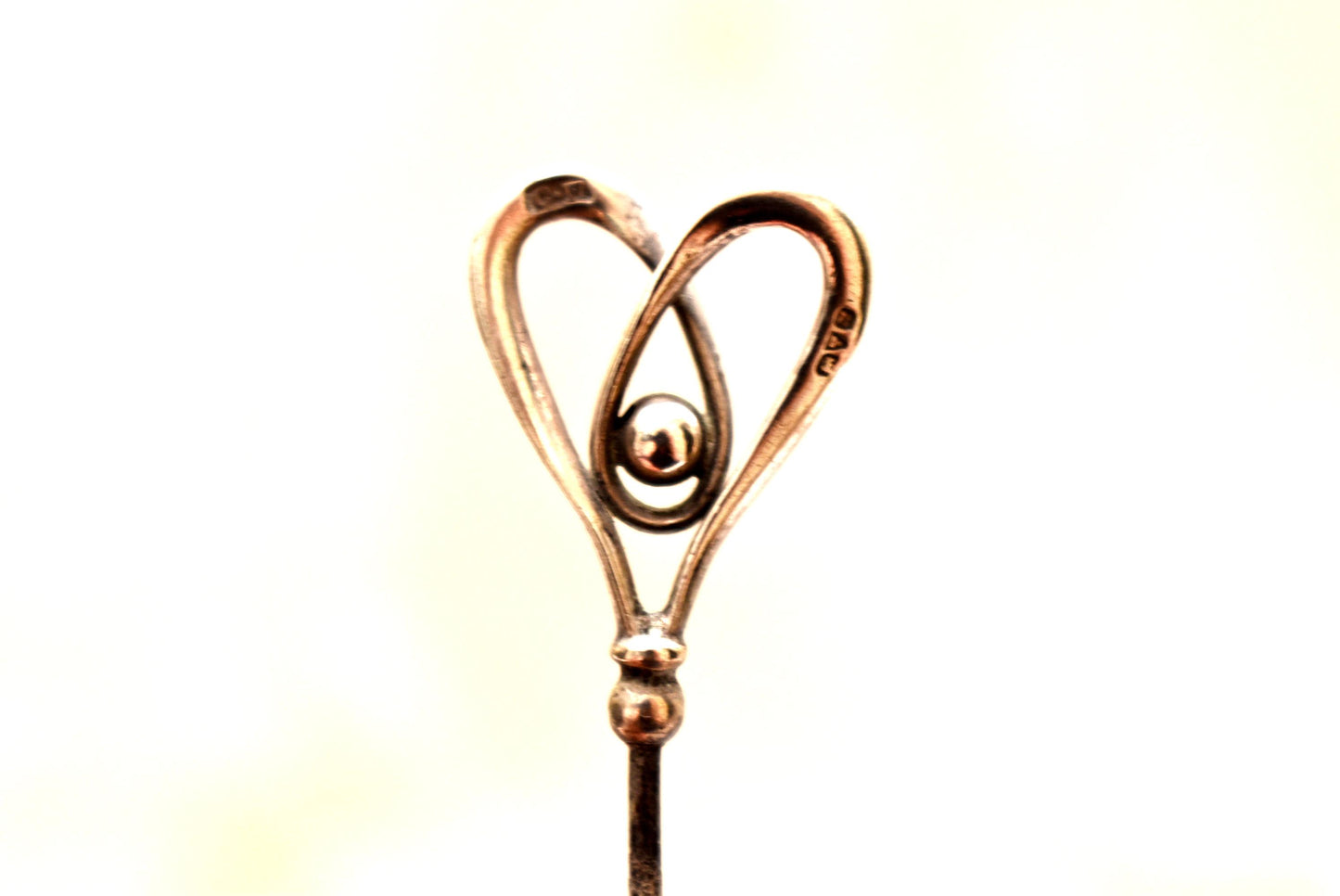 Antique Charles Horner Heart Hat Pin - Gorgeous Hallmarked 1908 Large Art Nouveau Design Edwardian Accessory