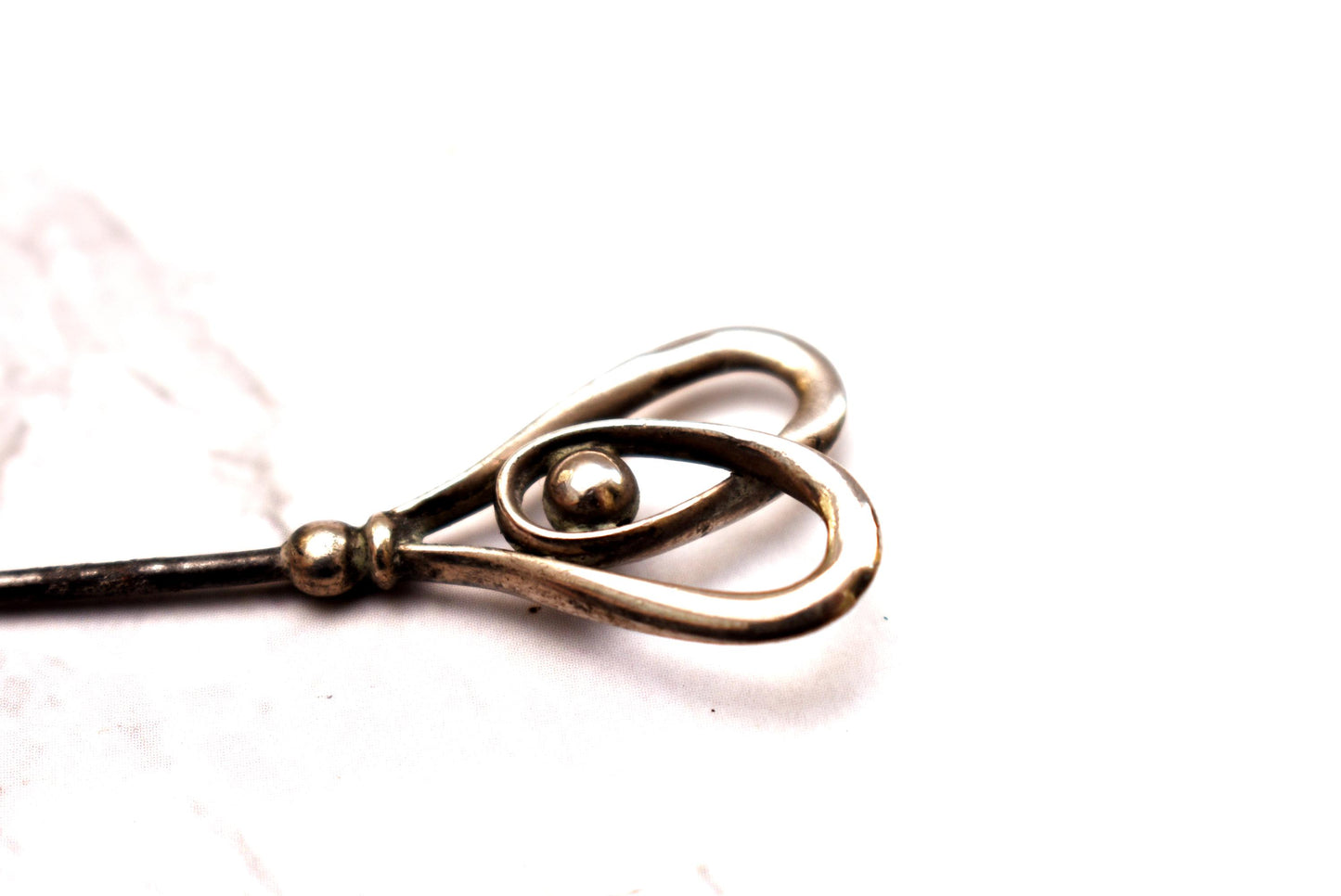 Antique Charles Horner Heart Hat Pin - Gorgeous Hallmarked 1908 Large Art Nouveau Design Edwardian Accessory