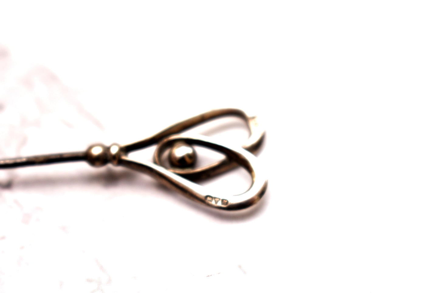 Antique Charles Horner Heart Hat Pin - Gorgeous Hallmarked 1908 Large Art Nouveau Design Edwardian Accessory