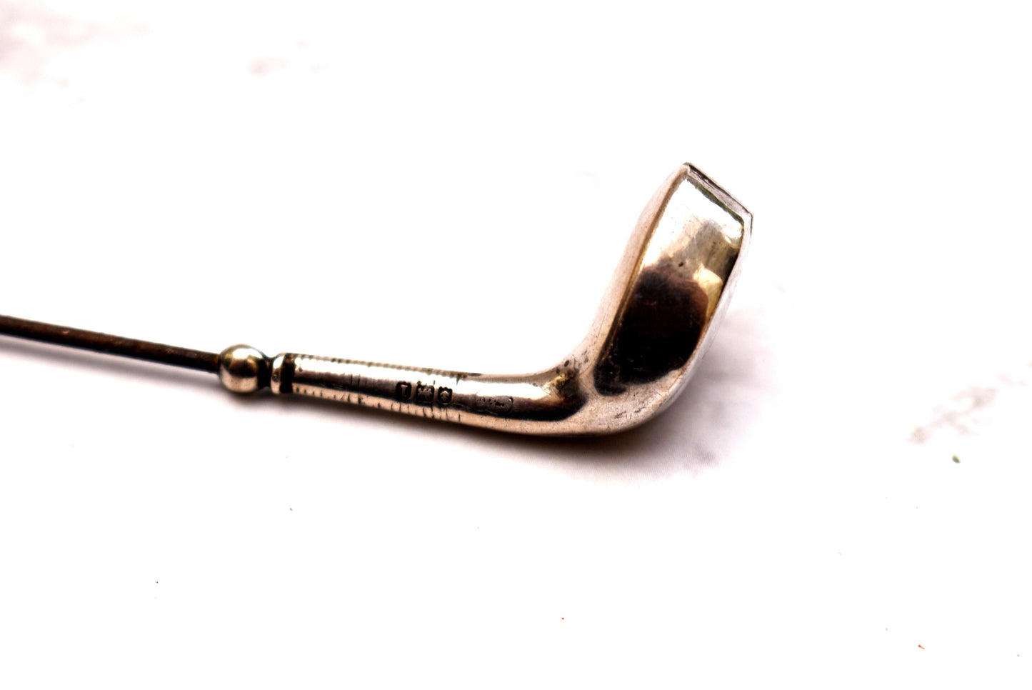 Antique Silver Golf Hat Pin - Beautiful Large Art Nouveau Design Edwardian Accessory 1910 Hallmark