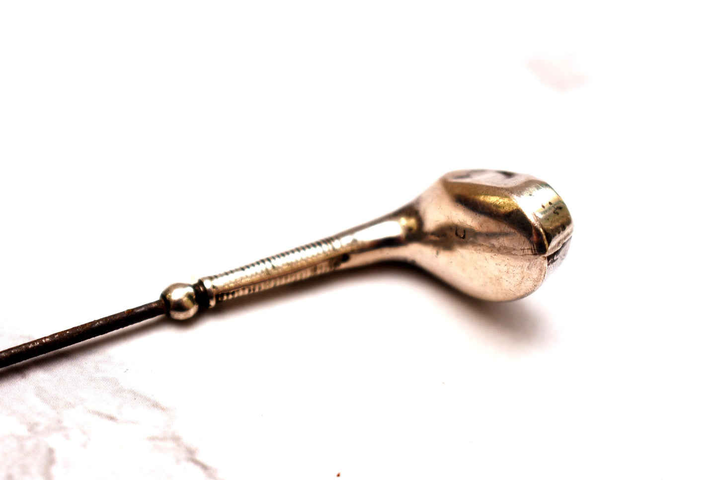 Antique Silver Golf Hat Pin - Beautiful Large Art Nouveau Design Edwardian Accessory 1910 Hallmark