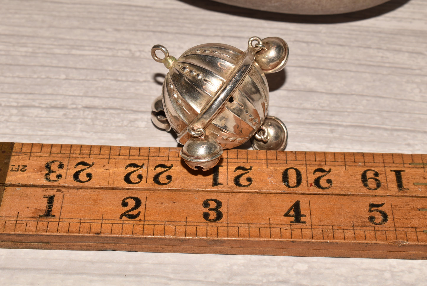 Solid Silver Rattle Birmingham 1912 Hallmark with Jingling Bells