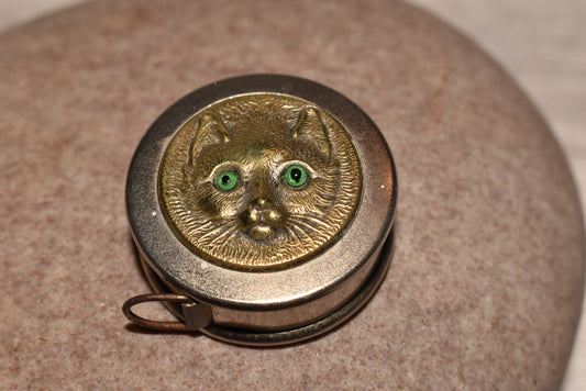 Antique Tape Measure with Cat Detail