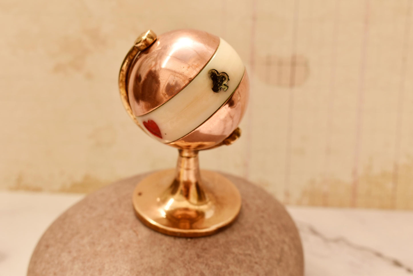 Antique Bridge Globe Marker - Gorgeous Brass and Copper Whist Marker