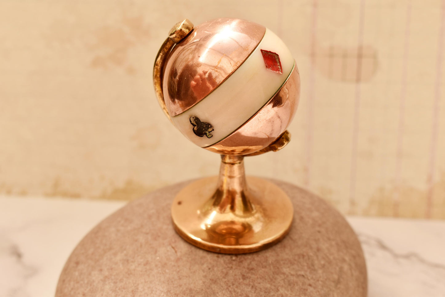 Antique Bridge Globe Marker - Gorgeous Brass and Copper Whist Marker